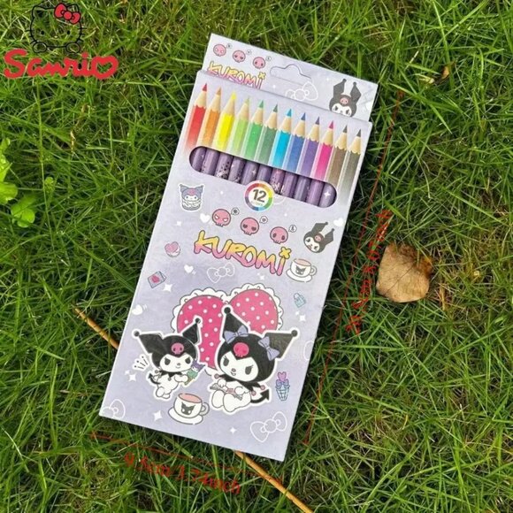 12-Color Sanrio Kuromi Colored Pencils Set -  Art Supplies for Hello Kit… - Picture 3 of 6